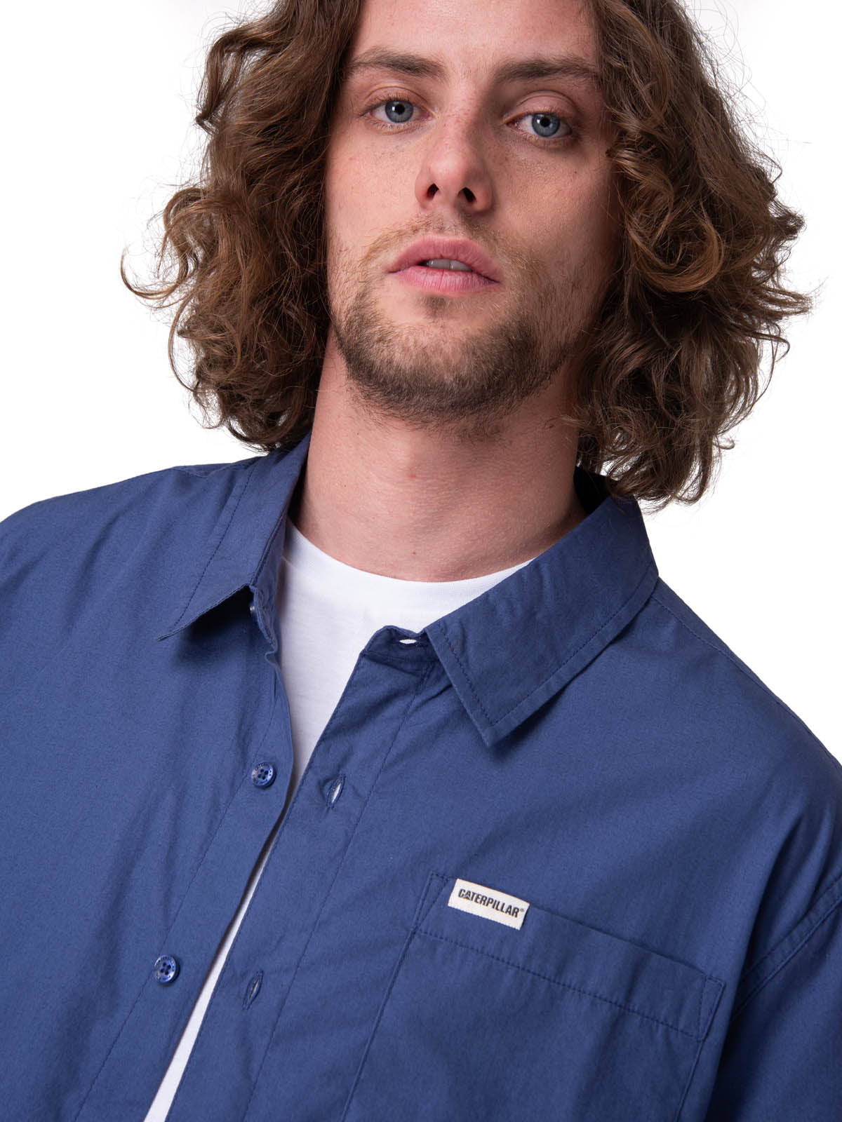 Camisa Manga Corta Hombre Poplin Shirt Ii Azul
