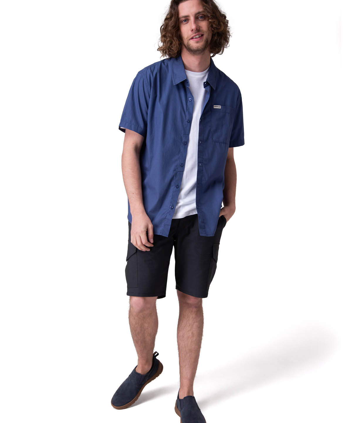 Camisa Manga Corta Hombre Poplin Shirt Ii Azul