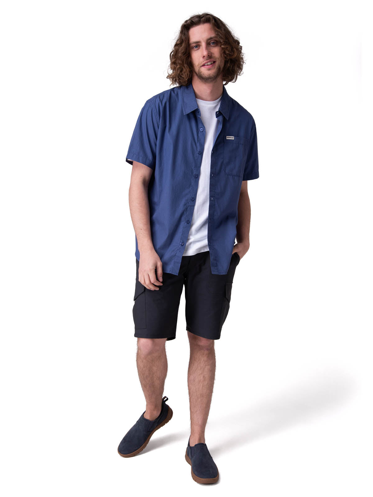 Camisa Manga Corta Hombre Poplin Shirt Ii Azul