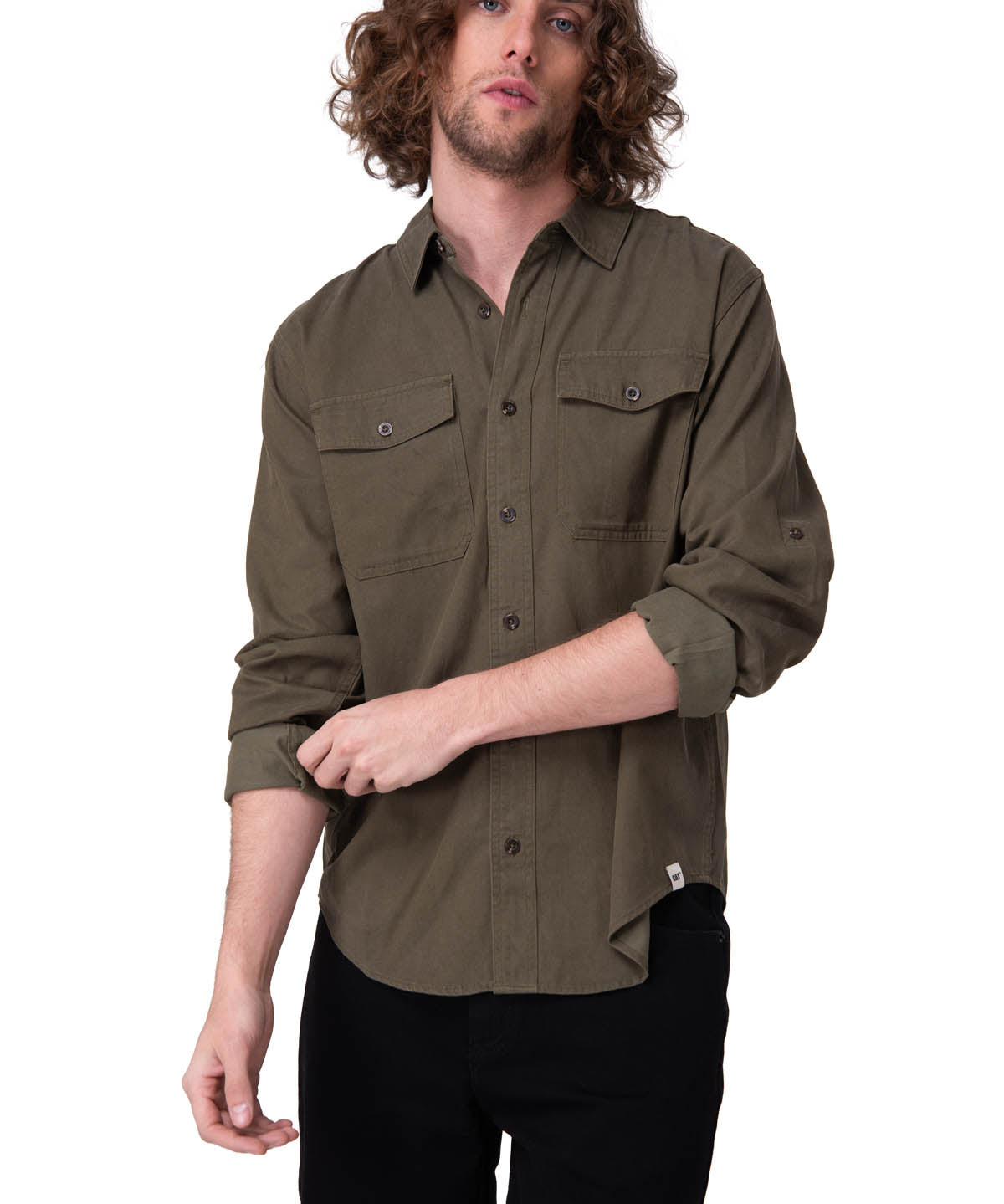 Camisa Manga Larga Hombre Tencel Blend Convert Verde
