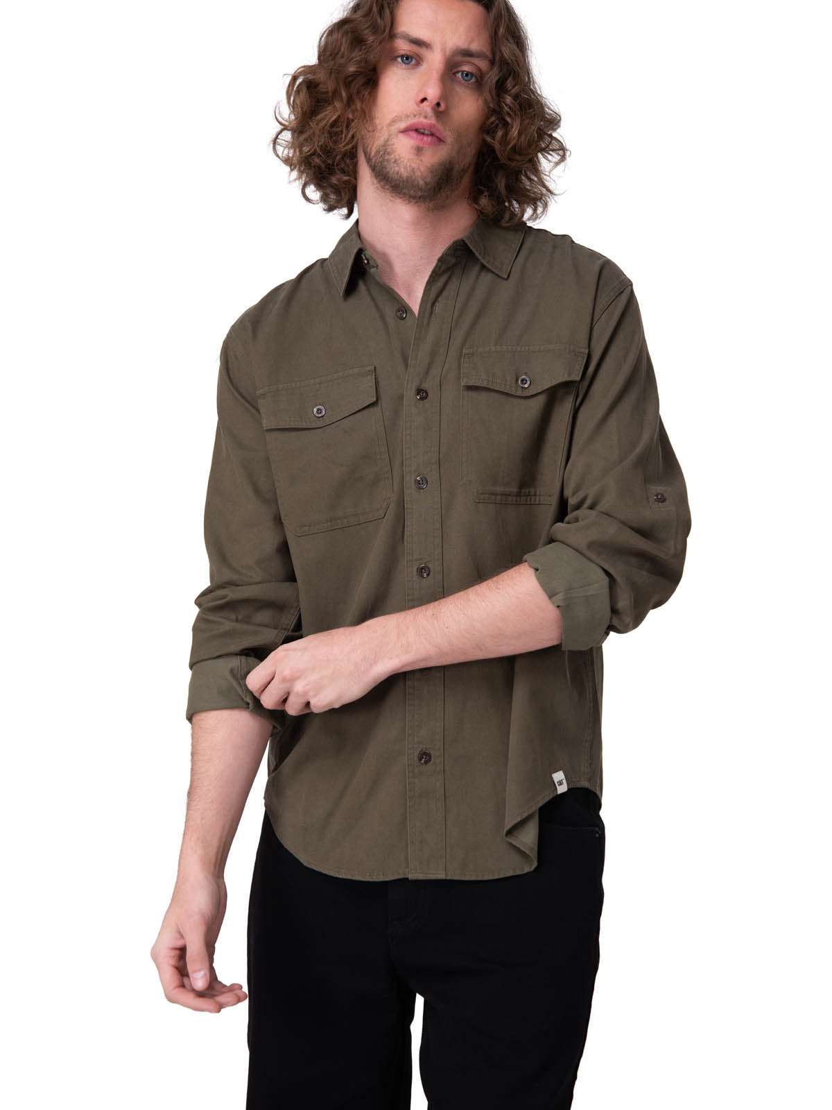 Camisa Manga Larga Hombre Tencel Blend Convert Verde
