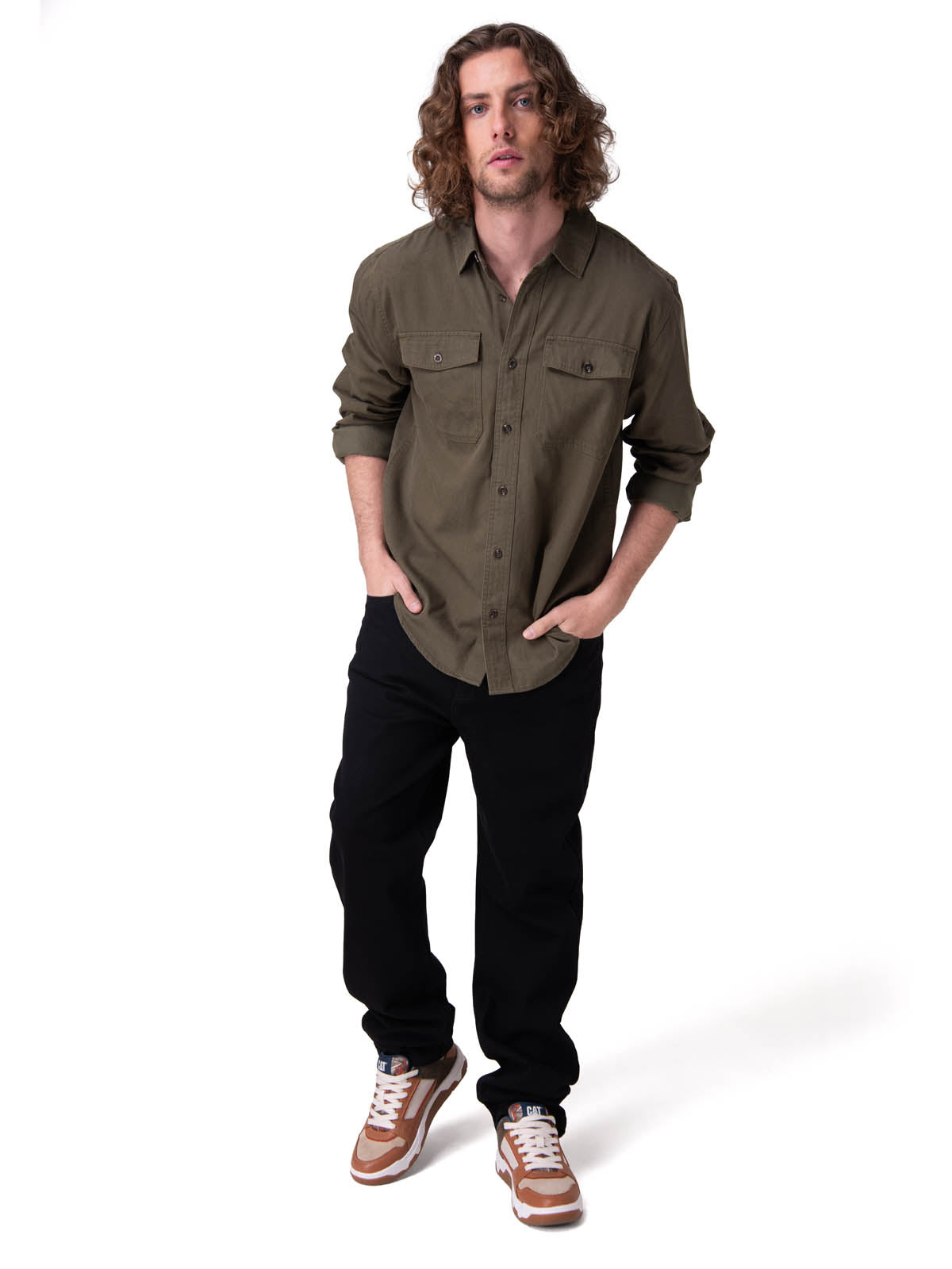 Camisa Manga Larga Hombre Tencel Blend Convert Verde