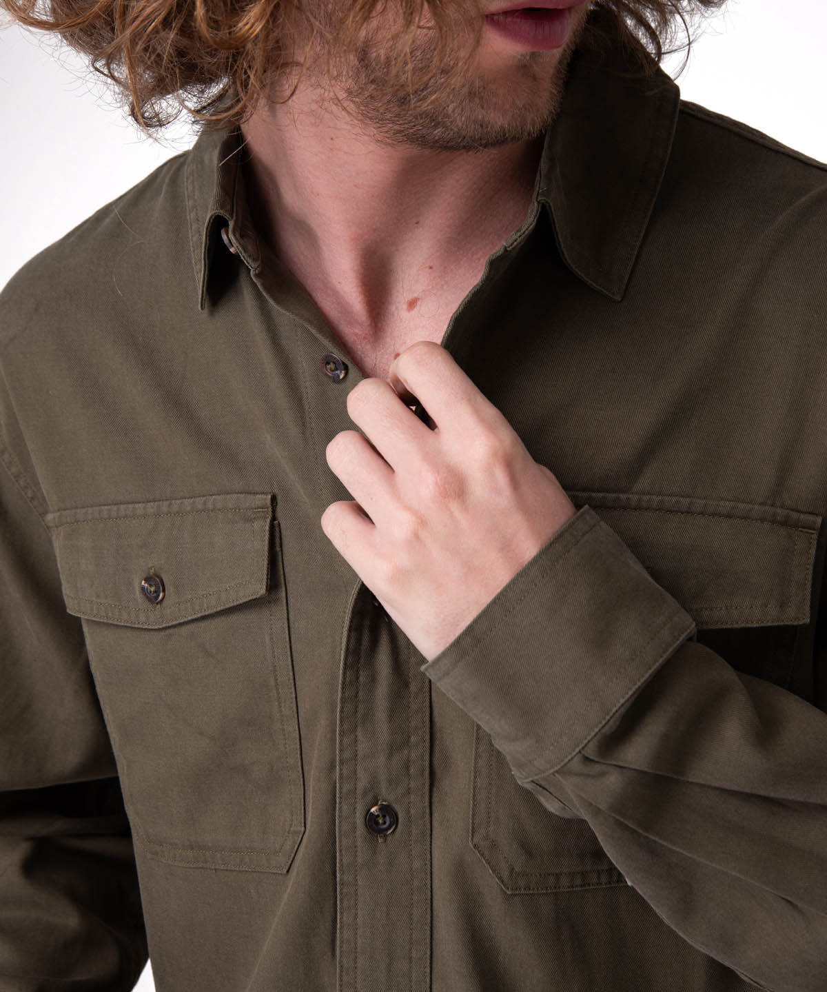 Camisa Manga Larga Hombre Tencel Blend Convert Verde