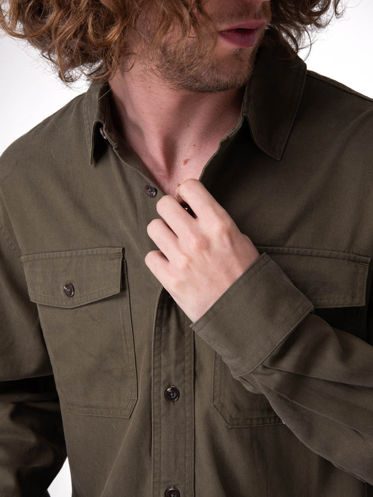 Camisa Manga Larga Hombre Tencel Blend Convert Verde