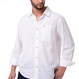 Camisa Manga Larga Hombre Lightweight Relaxed Blanco Cat