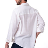 Camisa Manga Larga Hombre Lightweight Relaxed Blanco Cat