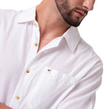 Camisa Manga Larga Hombre Lightweight Relaxed Blanco Cat