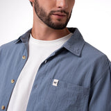 Camisa Manga Larga Hombre Lightweight Relaxed Azul Cat