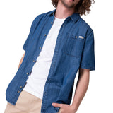 Camisa Manga Corta Hombre Chambray Short Sleev Azul