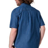 Camisa Manga Corta Hombre Chambray Short Sleev Azul