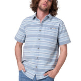 Camisa Manga Corta Hombre Chambray Plaid Short Azul
