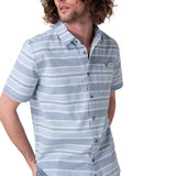 Camisa Manga Corta Hombre Chambray Plaid Short Azul
