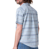 Camisa Manga Corta Hombre Chambray Plaid Short Azul