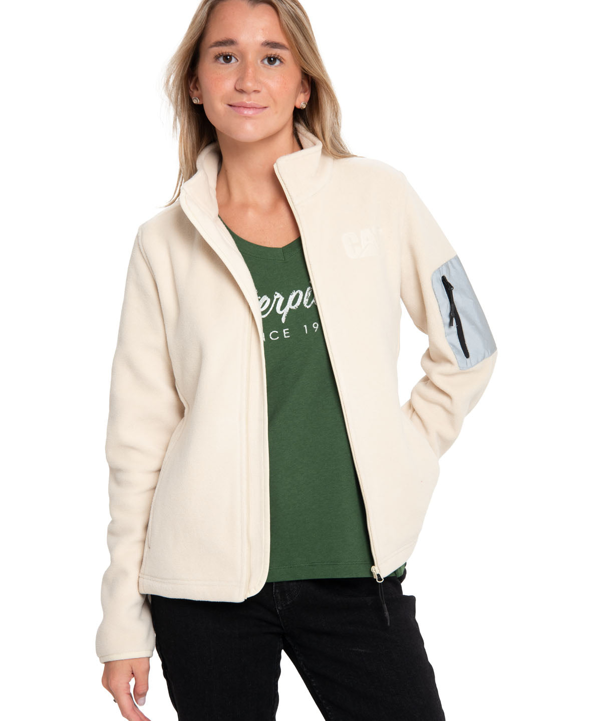 Polar Casual Mujer W Foundation Full Zip Polar Fleece Beige/Crudo Cat