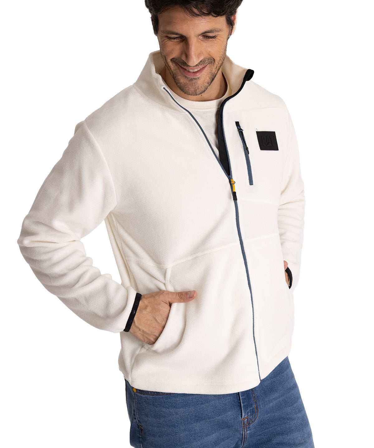 Polar Hombre Microfleece Full Zip  Beige CAT