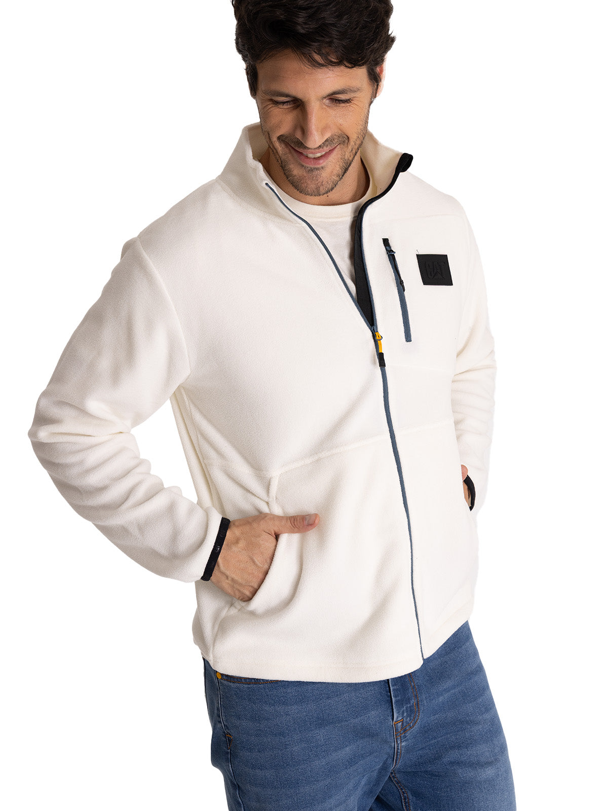 Polar Hombre Microfleece Full Zip  Beige CAT