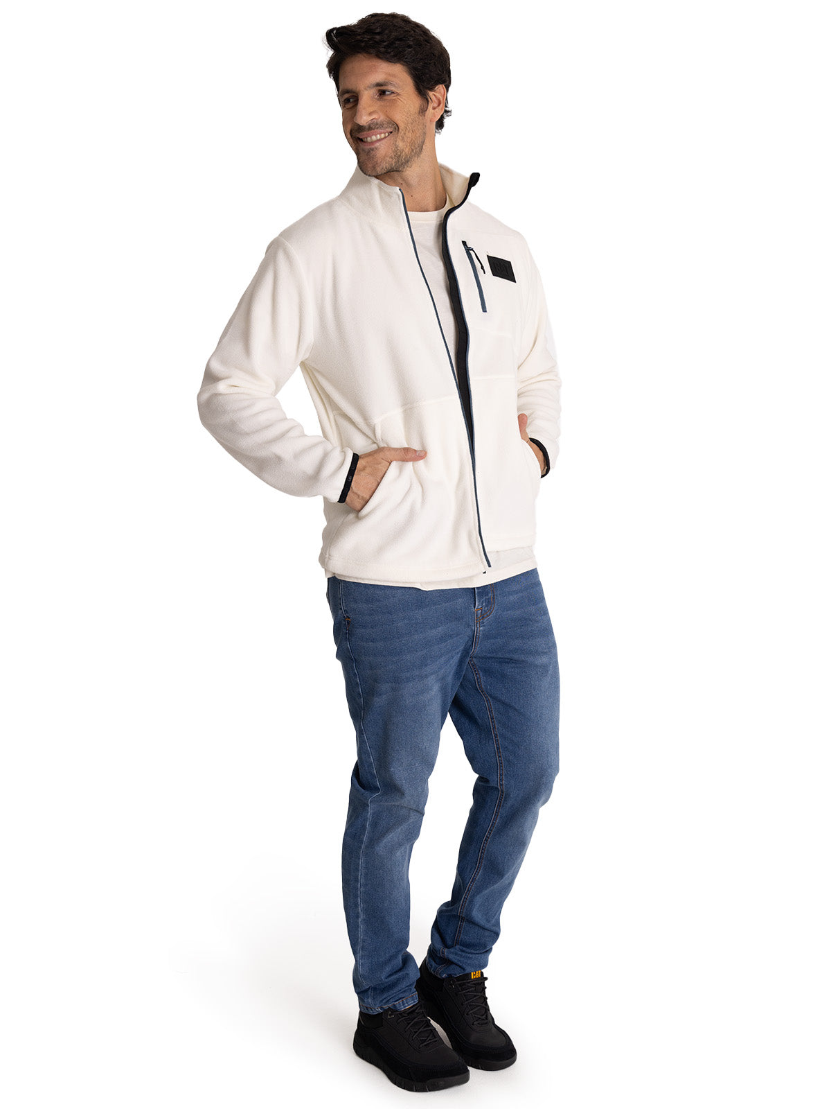 Polar Hombre Microfleece Full Zip  Beige CAT