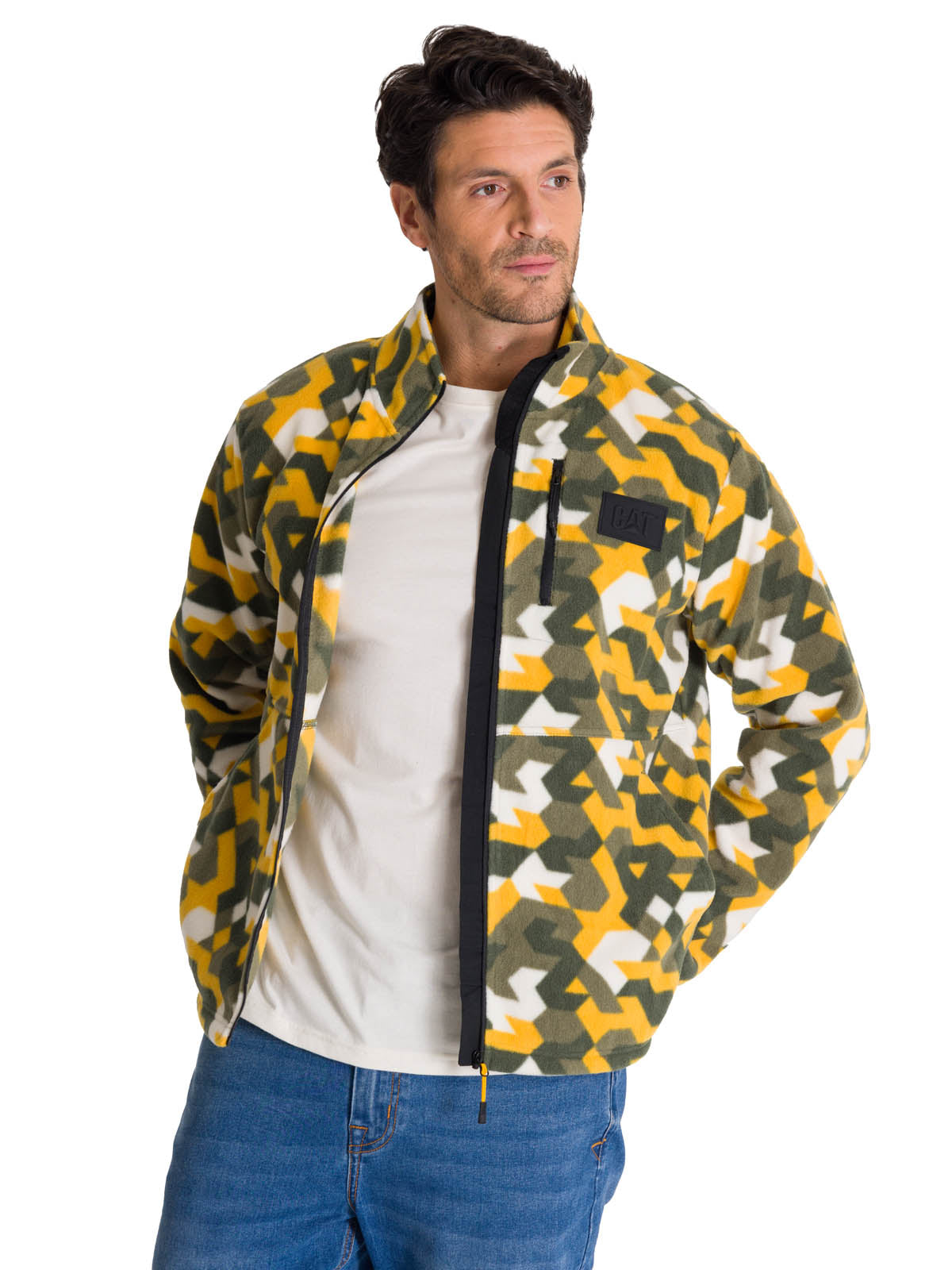 Polar Hombre Microfleece Full Zip Print Verde CAT