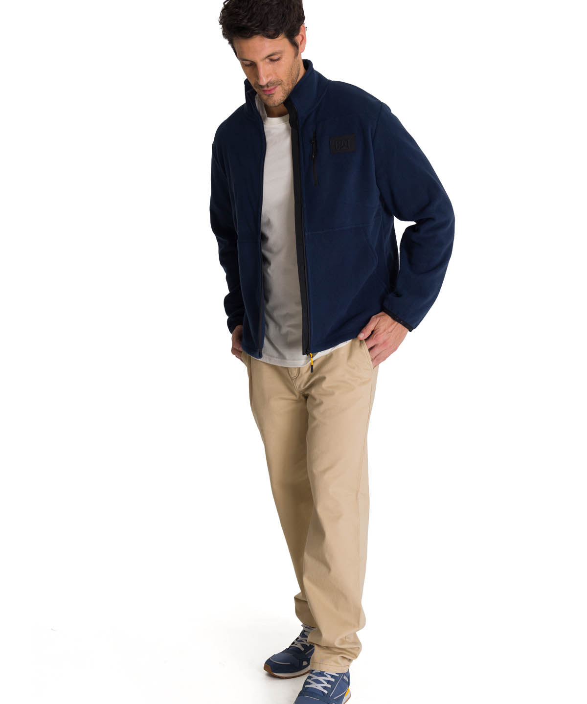 Polar Hombre Microfleece Full Zip Azul Petroleo CAT