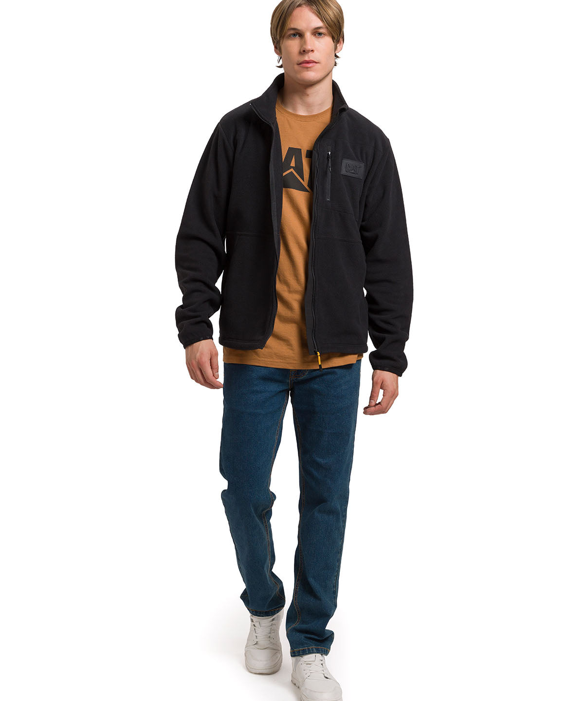 Polar Hombre Microfleece Full Zip Negro CAT