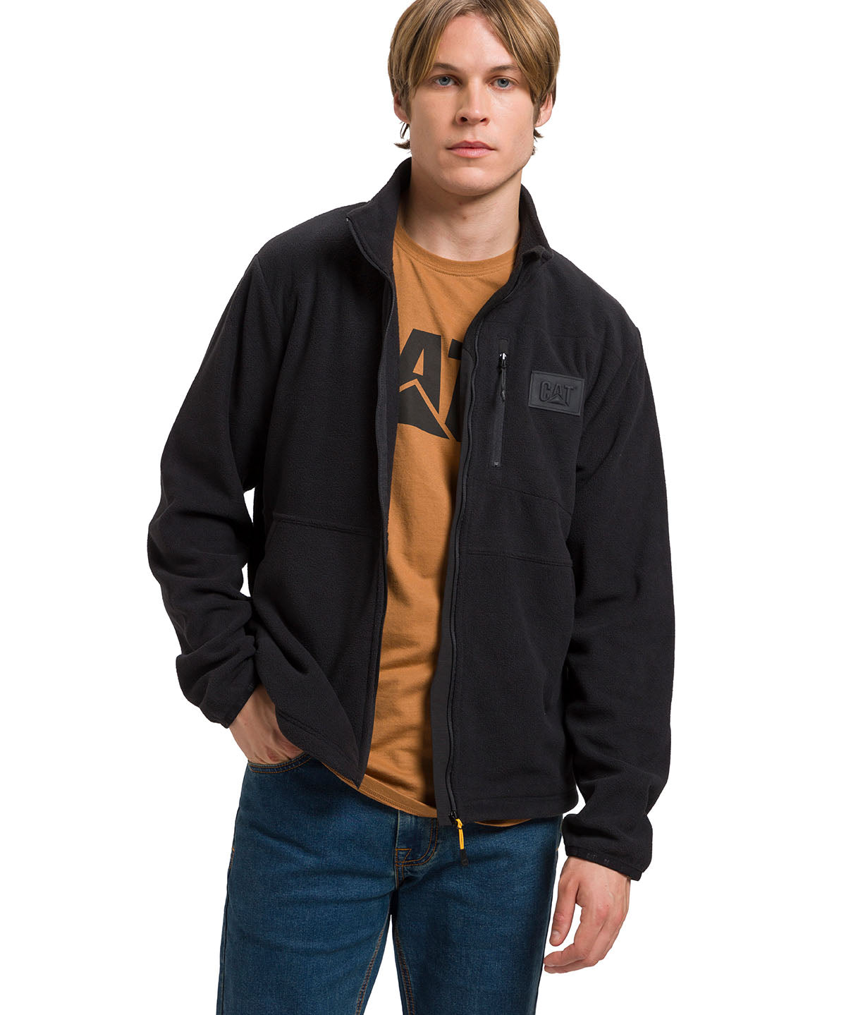 Polar Hombre Microfleece Full Zip Negro CAT