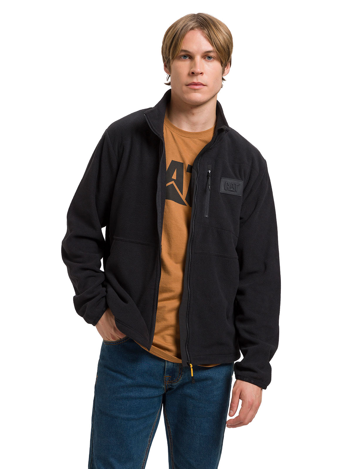 Polar Hombre Microfleece Full Zip Negro CAT