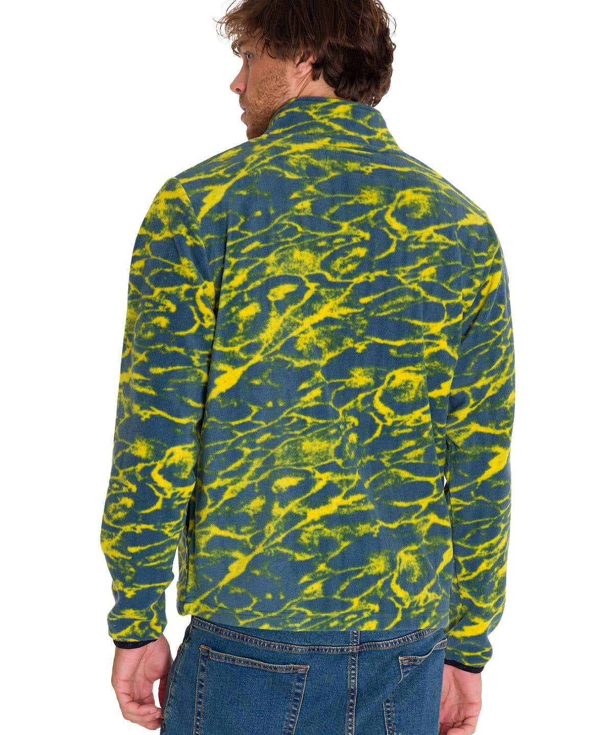 Polar Manga Larga Hombre Microfleece Quarter Zip Pullover Azul Cat