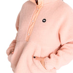 Polar Casual Mujer Sherpa Fleece Snap Front Pullover Jacket Rojo Cat