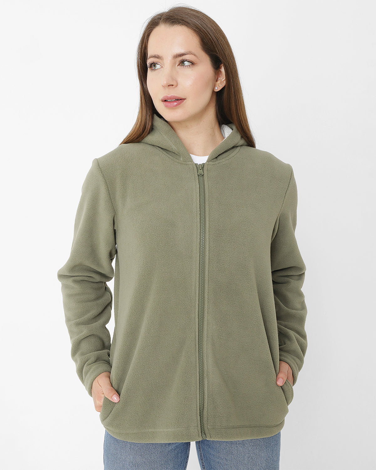 Polar Casual Mujer W Full Zip Polar Fleece Gris Cat