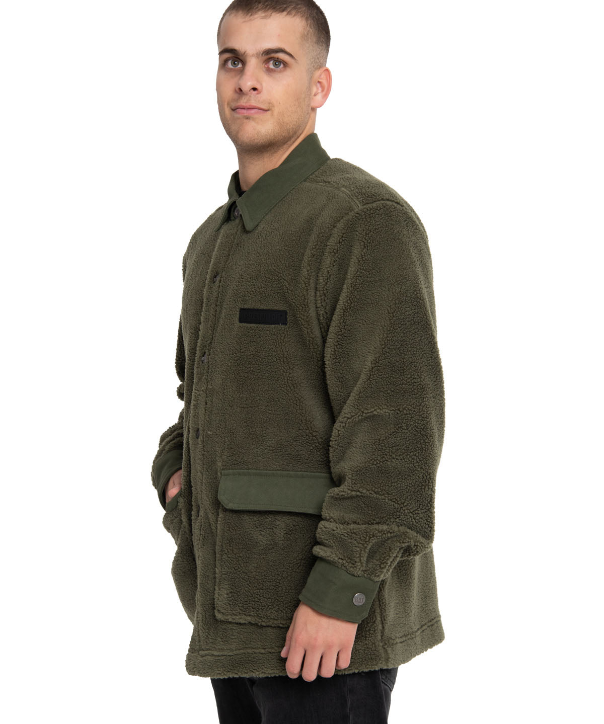 Polar Casual Hombre Sherpa Jacket Verde Cat