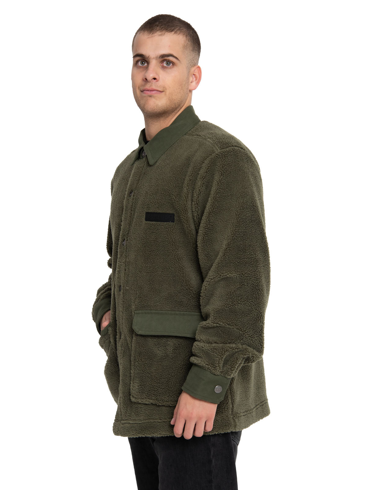 Polar Casual Hombre Sherpa Jacket Verde Cat