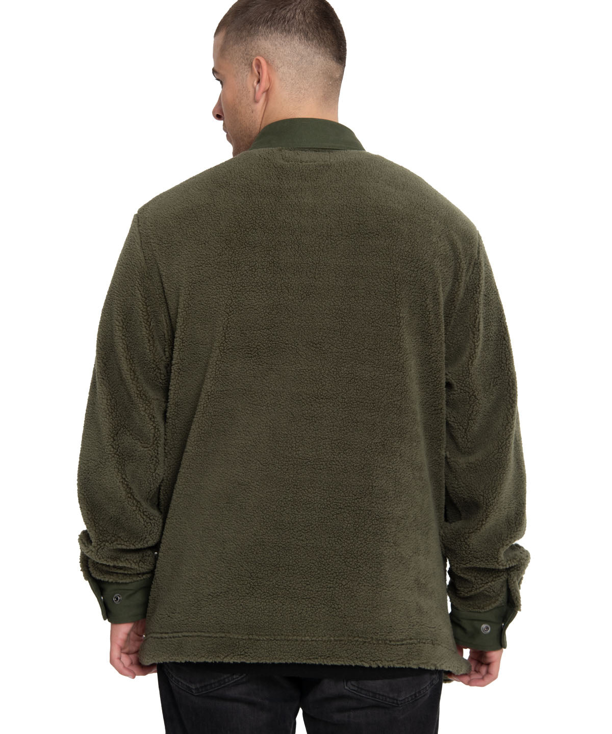 Polar Casual Hombre Sherpa Jacket Verde Cat