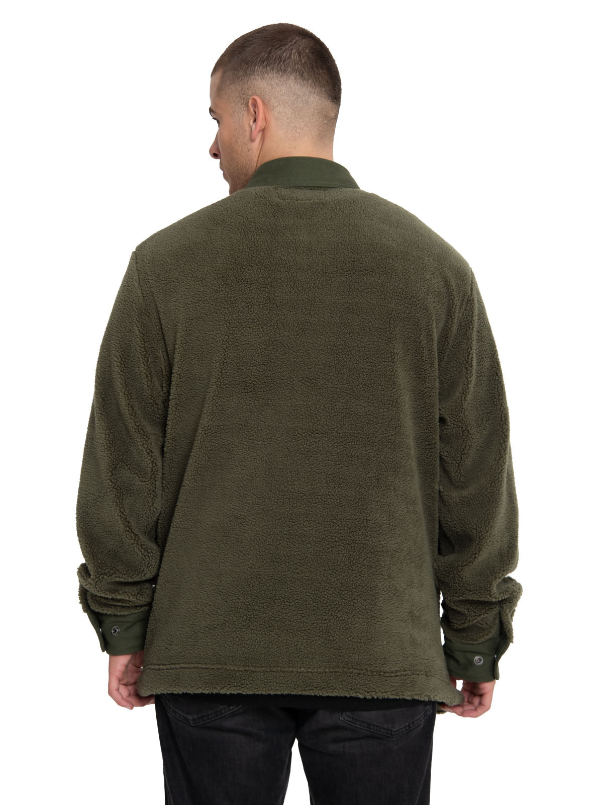 Polar Casual Hombre Sherpa Jacket Verde Cat