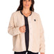 Polar Casual Mujer Long Button Front Sherpa Jacket Beige/Crudo Cat