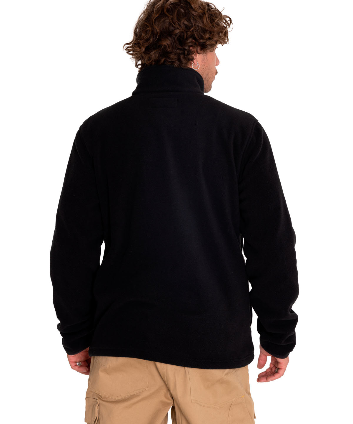 Polar Casual Hombre Polar Fleece Half Snap Jacket Negro Cat