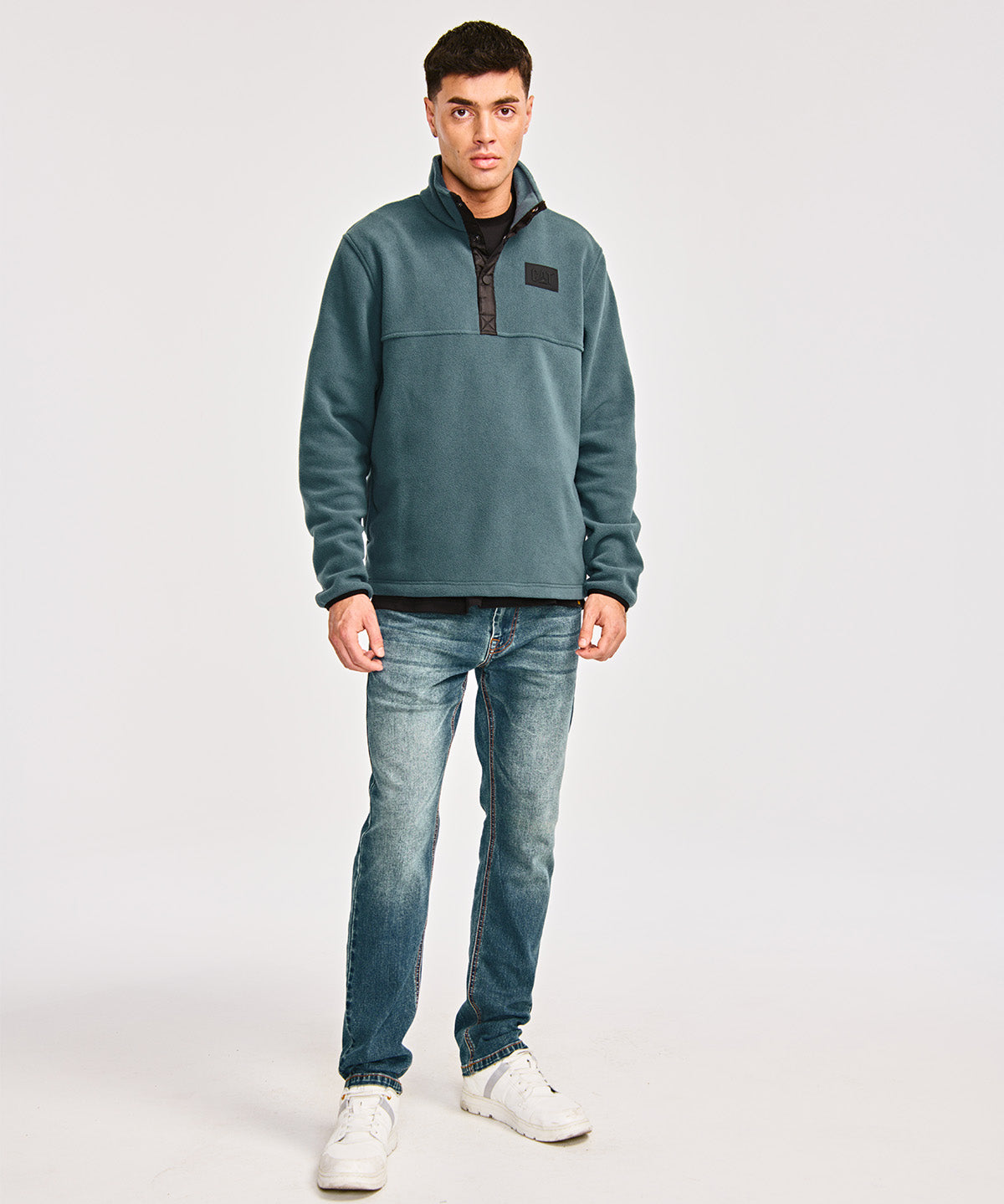 Polar Casual Hombre POLAR FLEECE HALF SNAP JACKET Azul CAT