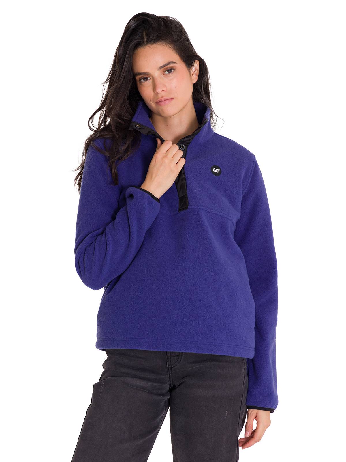 Polar Manga Larga Mujer W Polar Fleece Half Snap Po Azul Cat
