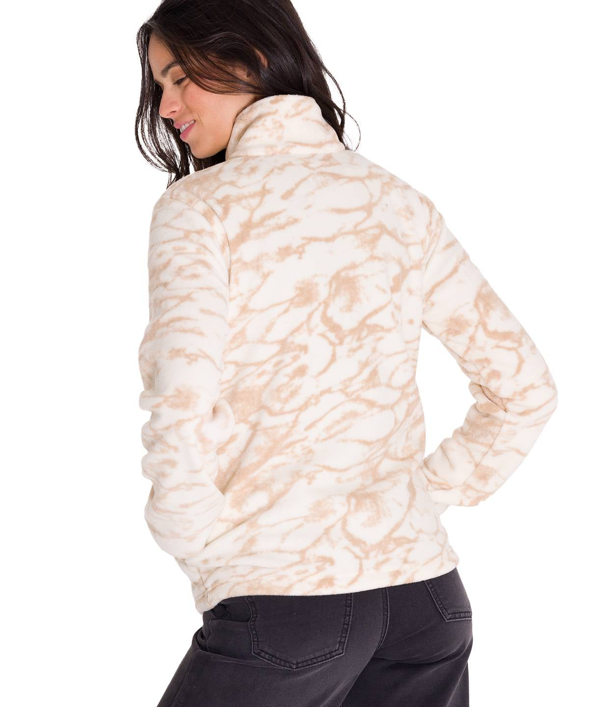 Polar Manga Larga Mujer W Polar Fleece Half Snap Po Beige Cat