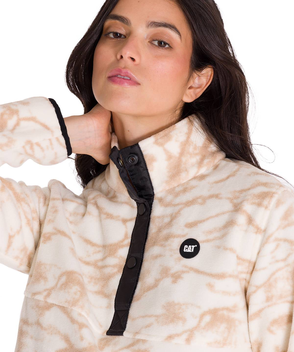 Polar Manga Larga Mujer W Polar Fleece Half Snap Po Beige Cat