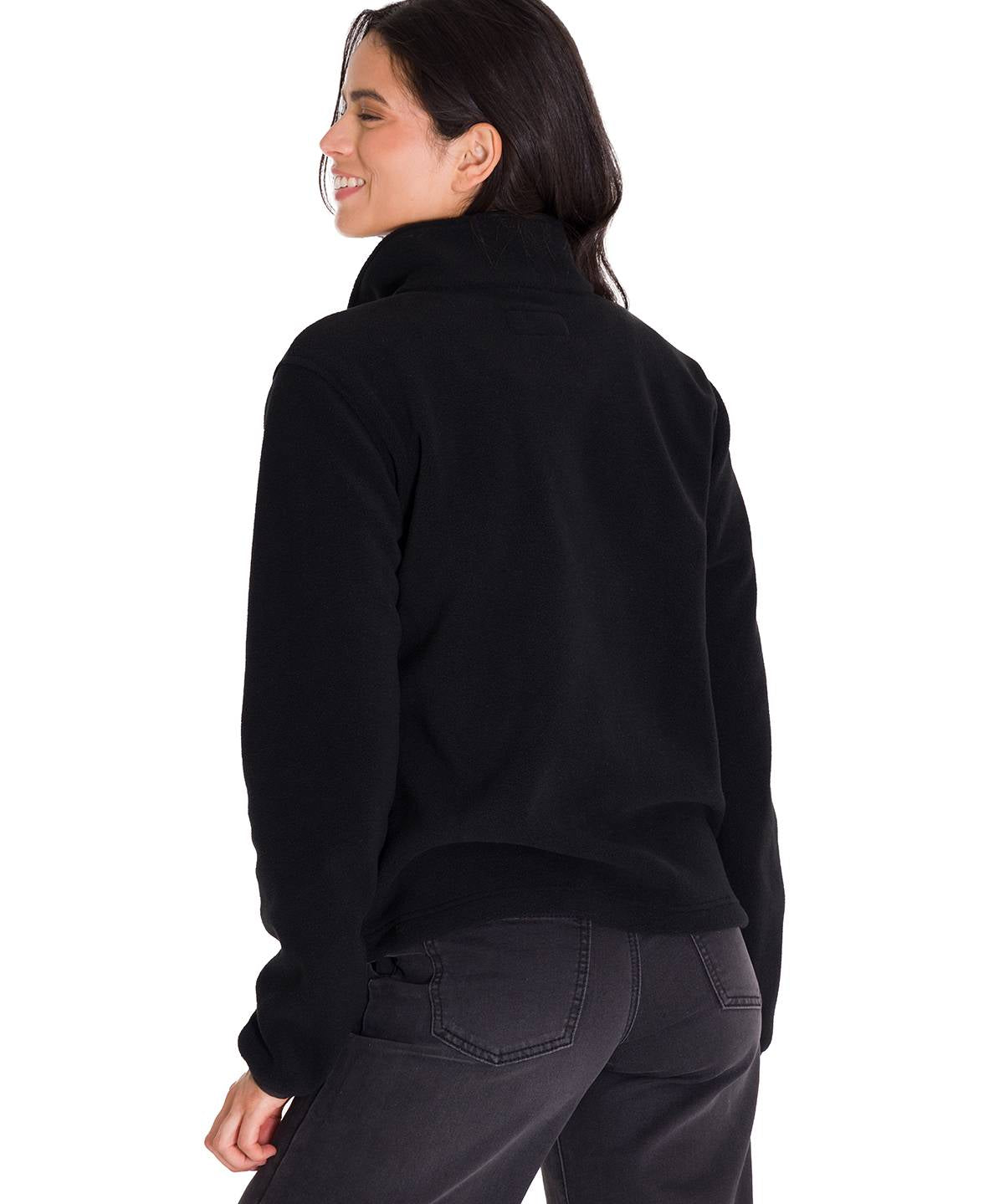 Polar Manga Larga Mujer W Polar Fleece Half Snap Po Negro Cat