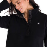 Polar Manga Larga Mujer W Polar Fleece Half Snap Po Negro Cat