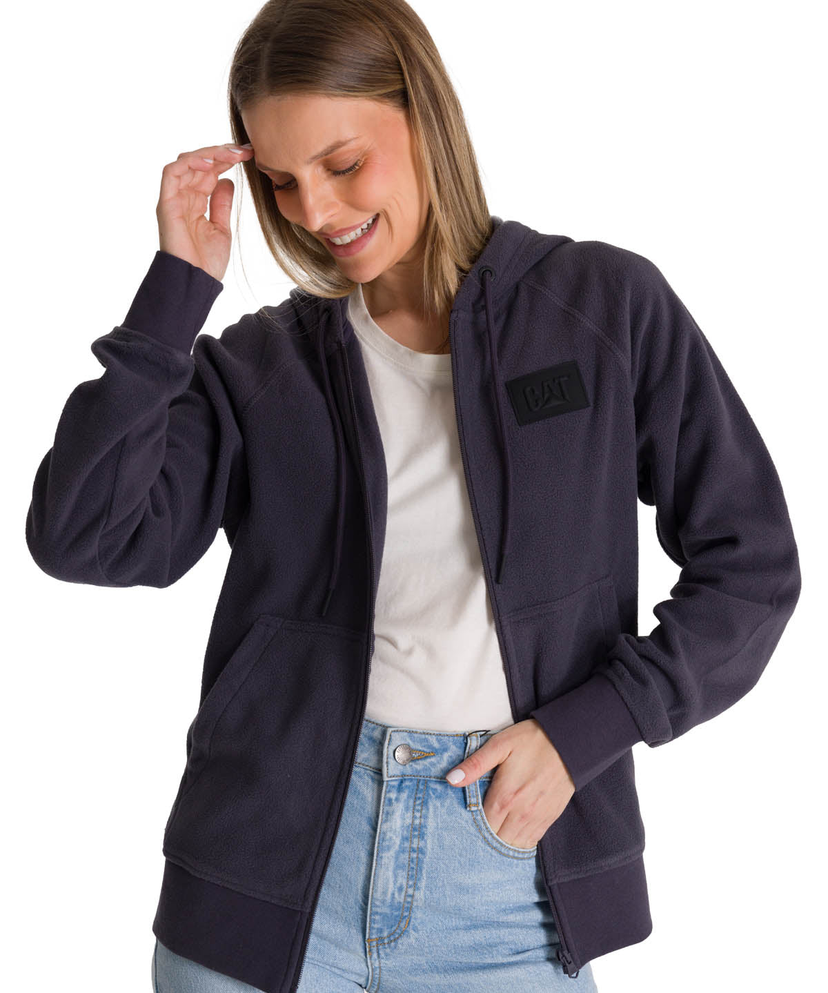 Polerón Unisex Microfleece Full Zip Gris CAT