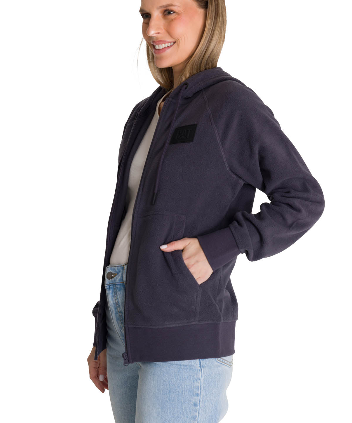 Polerón Unisex Microfleece Full Zip Gris CAT