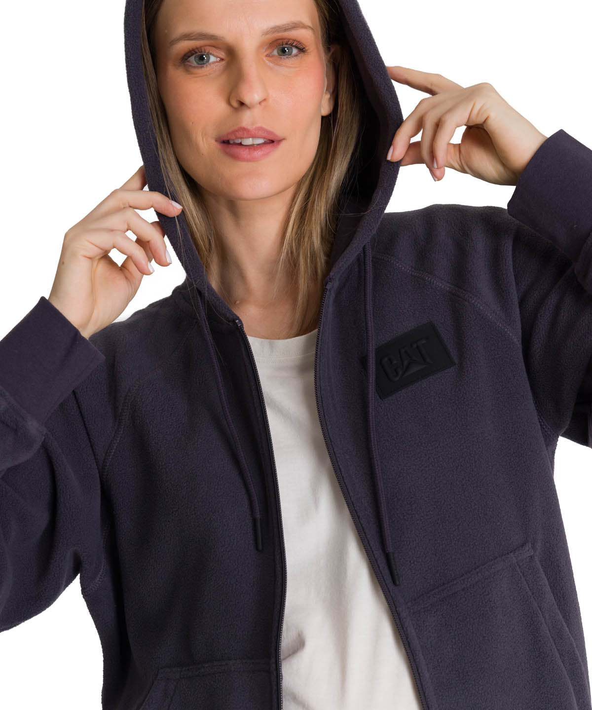 Polerón Unisex Microfleece Full Zip Gris CAT