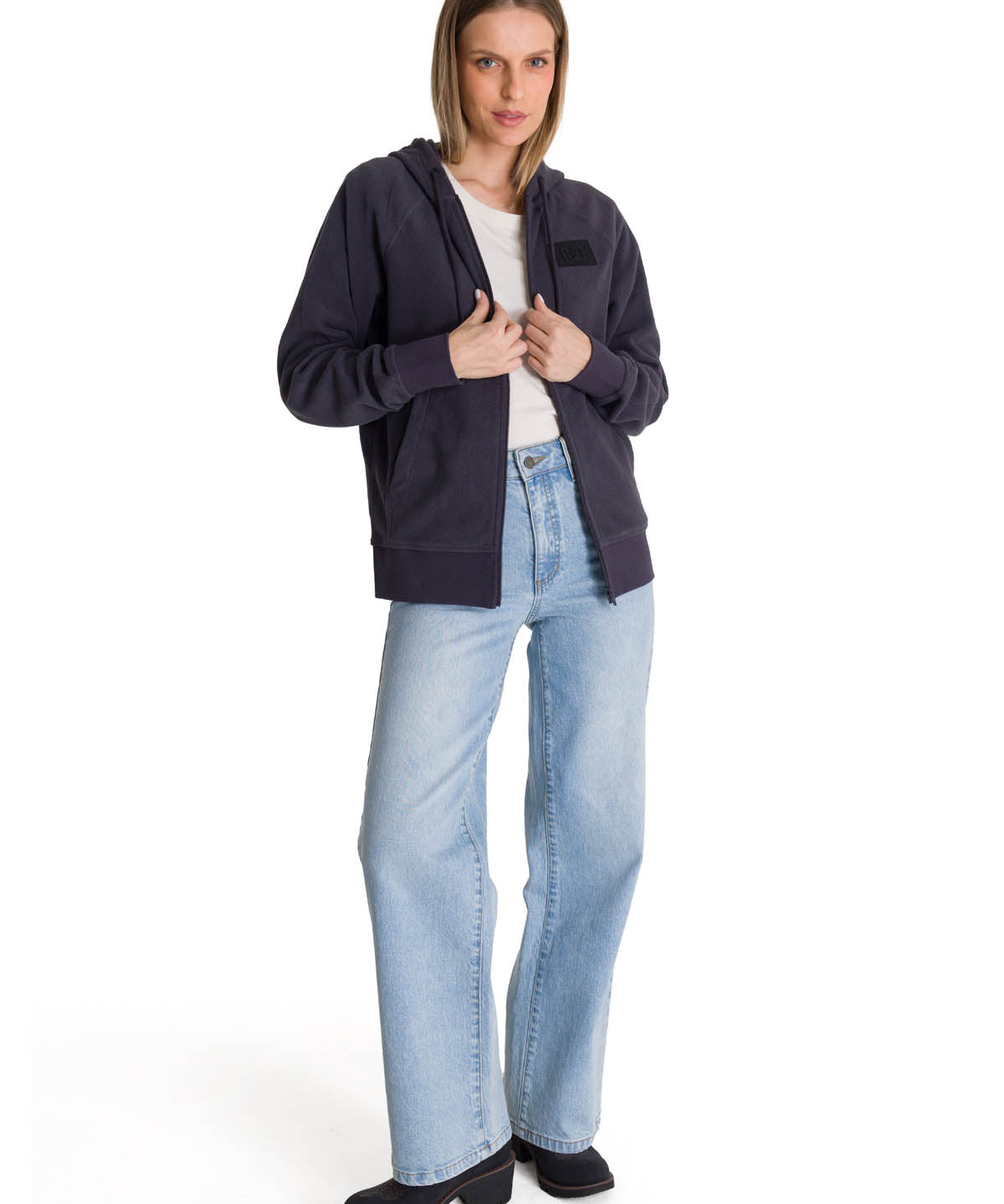 Polerón Unisex Microfleece Full Zip Gris CAT