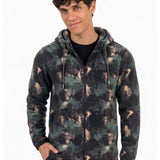Polar Hombre Microfleece Full Zip Negro Abstracto Splatter Paint Aop2 CAT