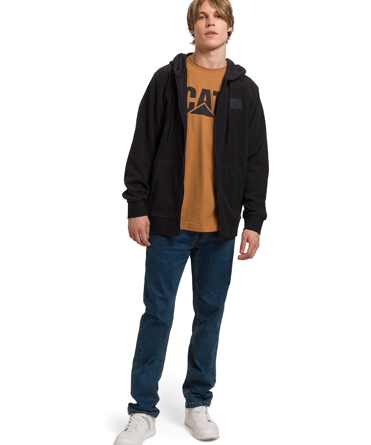 Polar Hombre Microfleece Full Zip Negro Abstracto Splatter Paint Aop2 CAT