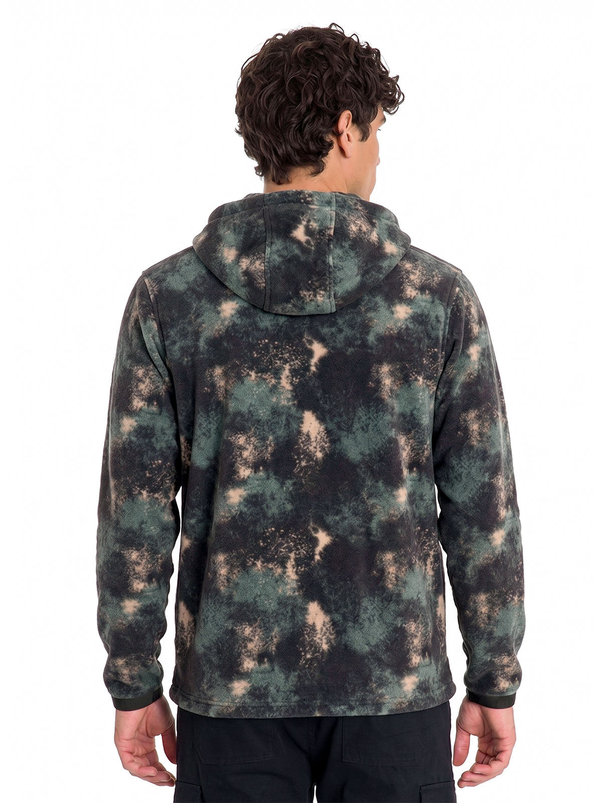 Polar Hombre Microfleece Full Zip Negro Abstracto Splatter Paint Aop2 CAT
