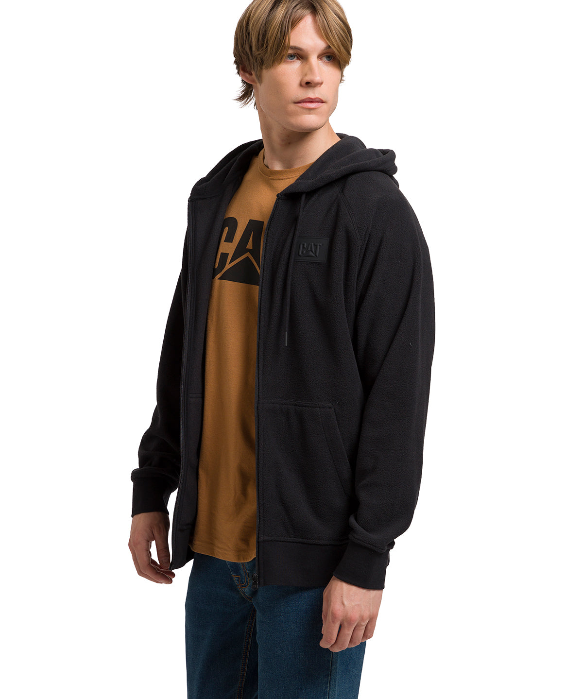 Polar Hombre Microfleece Full Zip Negro Abstracto Splatter Paint Aop2 CAT