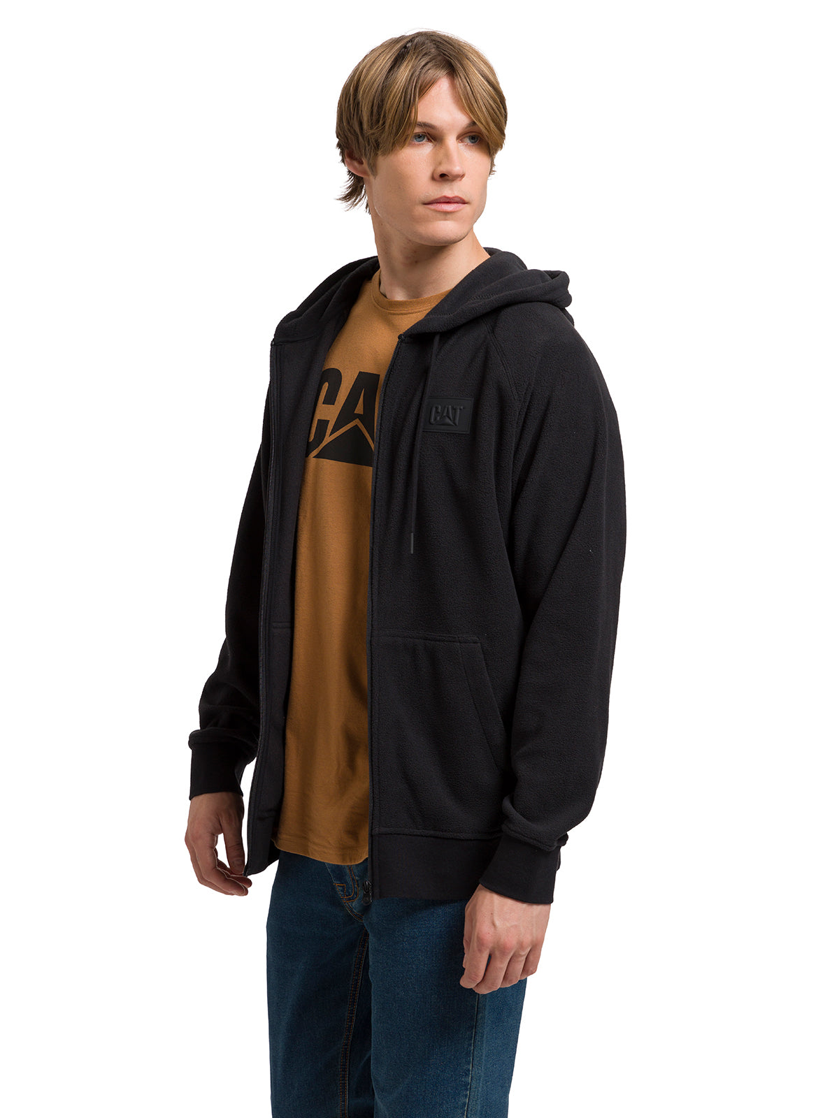 Polar Hombre Microfleece Full Zip Negro Abstracto Splatter Paint Aop2 CAT